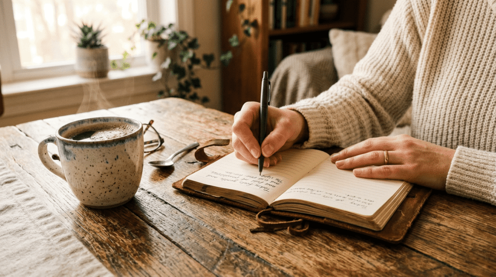 Eintrag in ein Tagebuch schreiben