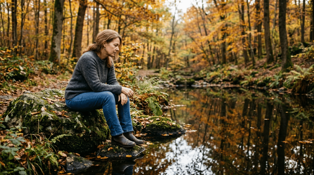 Wie du lernst dir selbst zu vertrauen frau schaut aufs wasser